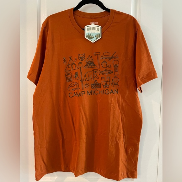 Michigan Peninsula’s Orange Camping Shirt 🏕️ Size XL - Picture 5 of 9